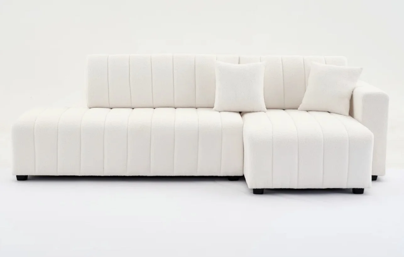 jef wool Jef Wool Right Facing Sectional with Chaise - Image 1